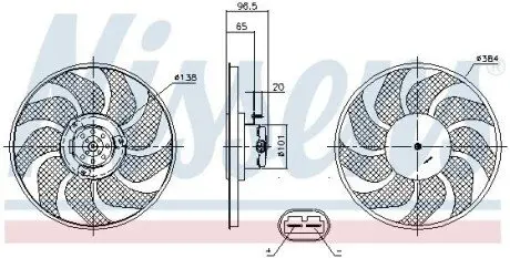 Вентилятор радіатора NISSAN INTERSTAR OPEL MOVANO A RENAULT MASTER II, MASTER PRO 1.9D-3.0D 12.97 NISSENS 85704 Купити в Україні