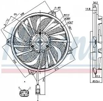Вентилятор радіатора Лів/Прав (з корпусом) CITROEN BERLINGO, C5 III, XSARA FIAT SCUDO PEUGEOT 307, 406, PARTNER, PARTNER ORIGIN 1.1-Electric 06.96-03.16 NISSENS 85789 Купити в Україні