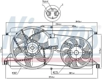 Вентилятор, система охлаждения двигателя NISSENS 85826