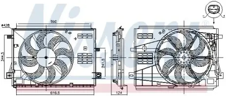 Вентилятор радиатора (с корпусом) NISSENS 85973 Купить в Украине