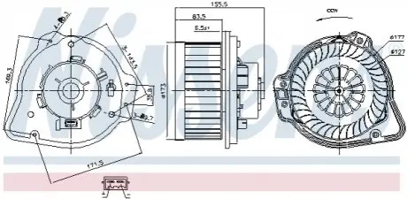 Вентилятор кабины кондиц. NISSENS 87020
