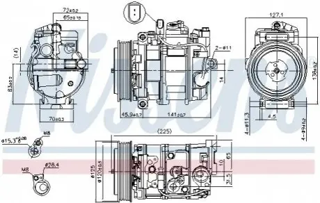 Компресор, система кондиціонування повітря NISSENS 890191