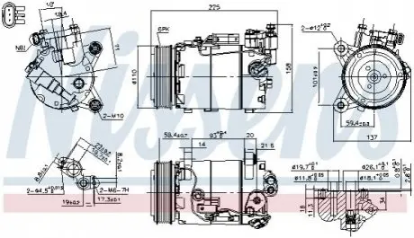 Компресор, система кондиціонування повітря NISSENS 890600 Купити в Україні