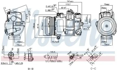 Компрессор кондиционера NISSENS 890696 Купить в Украине