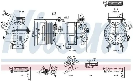 Компресор, система кондиціонування повітря NISSENS 890786 Купити в Україні