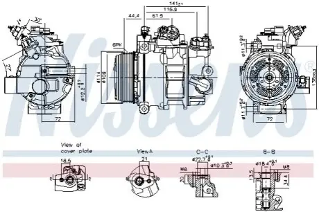 Компресор, система кондиціонування повітря NISSENS 890793