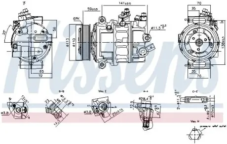 Компресор, система кондиціонування повітря NISSENS 890893 Купити в Україні