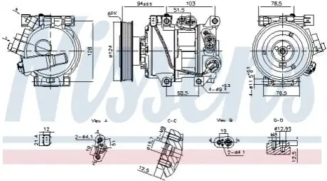 Компресор, система кондиціонування повітря NISSENS 890896 Купити в Україні