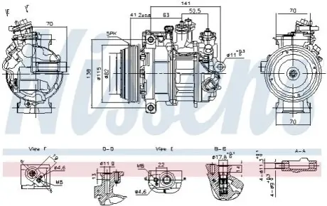 KOMPRESOR KLIMY DB C-KLASA 18- NISSENS 890919 Купить в Украине