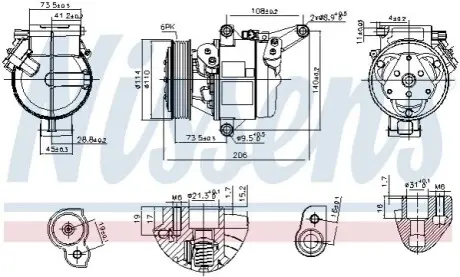 Компресор, система кондиціонування повітря NISSENS 890948 Купити в Україні