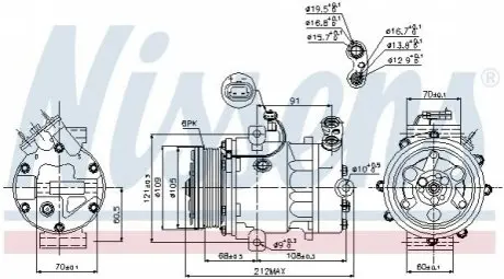 Компрессор кондиционера NISSENS 89095 Купить в Украине