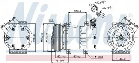 Компресор, система кондиціонування повітря NISSENS 89109 Купити в Україні