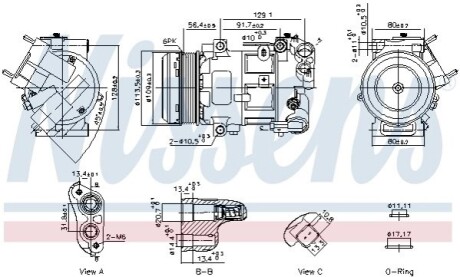 OPEL Компресор кондиціонера CORSA F 1.2 19-, PEUGEOT, DS NISSENS 891103