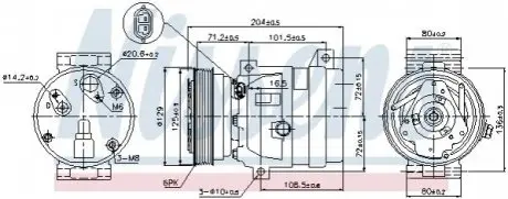 Компрессор кондиционера NISSENS 89121