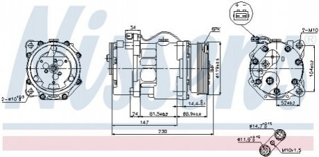 Компрессор кондиционера NISSENS 89165