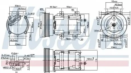 Компресор, система кондиціонування повітря NISSENS 89191