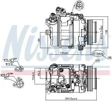 Компресор, система кондиціонування повітря NISSENS 89199 Купити в Україні