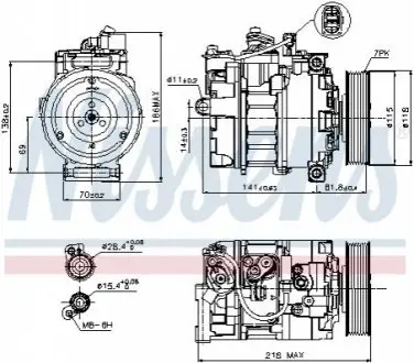 Компрессор кондиционера NISSENS 89210