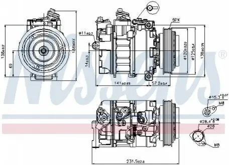 Компресор, система кондиціонування повітря NISSENS 89231