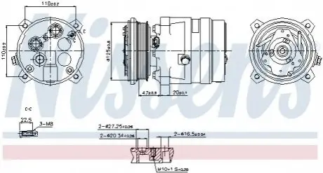 Компресор, система кондиціонування повітря NISSENS 89259