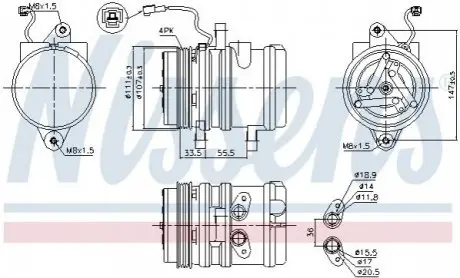 Компрессор кондиционера NISSENS 89261 Купить в Украине