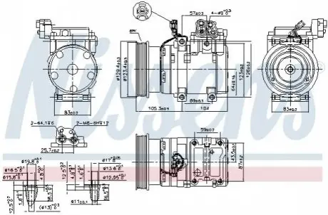 Компресор, система кондиціонування повітря NISSENS 89262