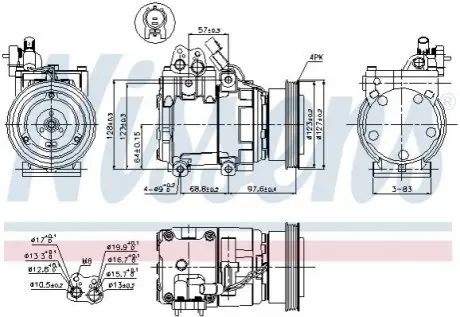 Компресор, система кондиціонування повітря NISSENS 89264