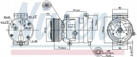 Фото Компрессор кондиционера NISSENS (89267) изображение 1