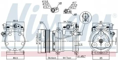 Компресор, система кондиціонування повітря NISSENS 89294 Купити в Україні