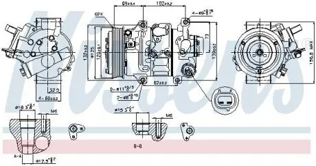 Компрессор кондиционера TOYOTA AURIS, AVENSIS, COROLLA (выр-во) NISSENS 89314 Купить в Украине