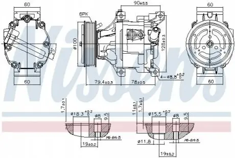 Компресор кондиціонера FIAT 500, 500 C, BARCHETTA, DOBLO, IDEA, PALIO, PANDA, PUNTO, SIENA, STRADA LANCIA MUSA, YPSILON 1.2CNG-1.9D 04.95 NISSENS 89324 Купити в Україні
