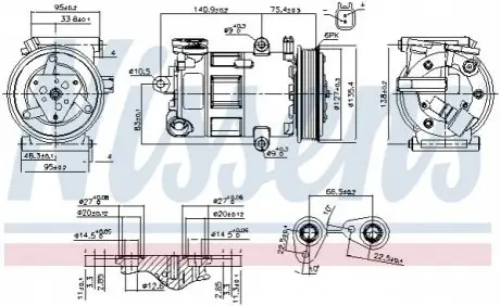 Компресор, система кондиціонування повітря NISSENS 89348 Купити в Україні