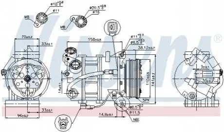 Компресор, система кондиціонування повітря NISSENS 89350 Купити в Україні