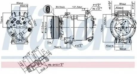 Компресор, система кондиціонування повітря NISSENS 89369