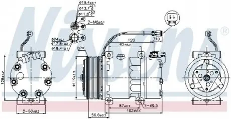 Компрессор кондиционера SCANIA G I, P I, R I, T 03.04-05.19 NISSENS 89476