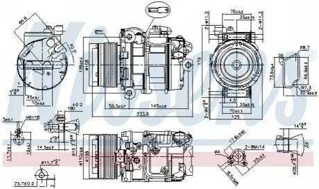 Компрессор кондиционераBMW 5 F10.. NISSENS 89595 Купить в Украине