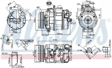 Компресор, система кондиціонування повітря NISSENS 89599 Купити в Україні