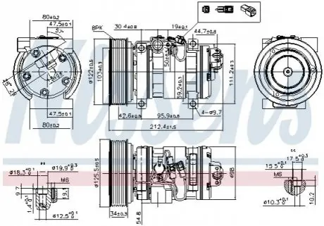 Компресор, система кондиціонування повітря NISSENS 89609