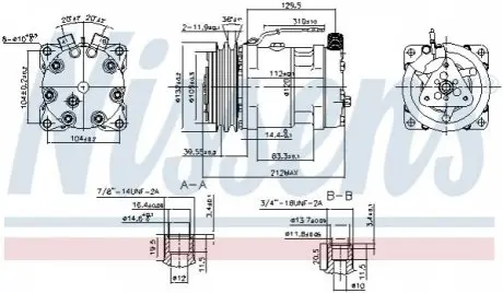 Компрессор кондиционера MAN F2000 VOLVO F10, F12, F16, FL10, FL12, FL6, FL7, FLC, FS7 08.77- NISSENS 89813
