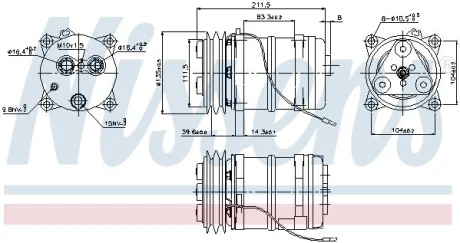 Компресор кондиціонера MAN CLA, E2000, F2000, F8, F90, F90 UNTERFLUR, FOC, G90, L2000, M 2000 L, M 2000 M, M90, TGA 05.83- NISSENS 899914