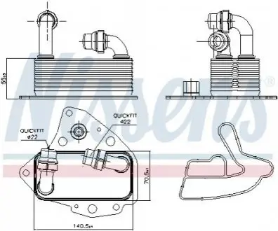 Радиатор масляный OPEL ASTRA J/INSIGNIA/ALFA 159 2,0CDTI/2,0JTD 09- NISSENS 90803 Купить в Украине