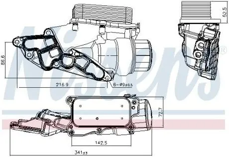 Радиатор масляный с корпусом масляного фильтра NISSENS 90933 Купить в Украине