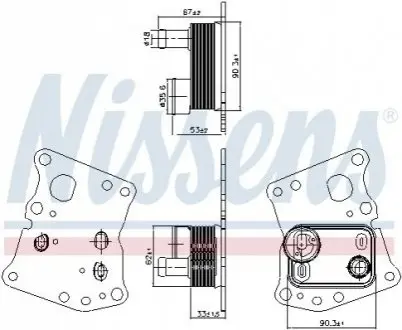 Охолоджувач оливи, моторна олива NISSENS 90943 Купити в Україні
