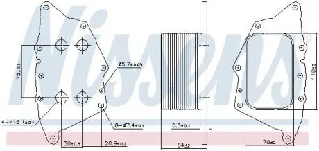 Охолоджувач оливи, моторна олива NISSENS 90962