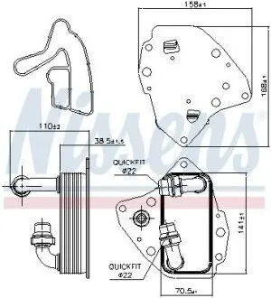 Масляний радіатор ALFA ROMEO MITO FIAT BRAVO, BRAVO II, DOBLO, DOBLO CARGO, GRANDE PUNTO, LINEA, PUNTO EVO LANCIA DELTA III OPEL COMBO, COMBO TOUR 1.6D 09.07 NISSENS 90996 Купити в Україні