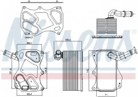 Радіатор масляний MB C-class (W204/W205)/E-class (W212/W213) 11- (теплообмінник) NISSENS 91270 Купити в Україні