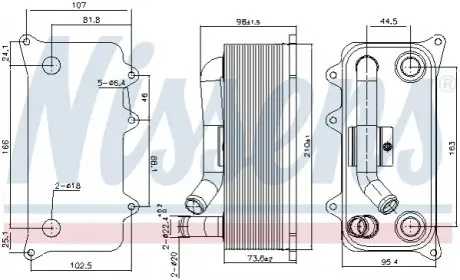Охолоджувач оливи, моторна олива NISSENS 91273