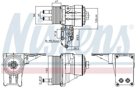Масляний радіатор (в корпусі) FORD TRANSIT LAND ROVER DEFENDER 2.4D 01.00-02.16 NISSENS 91328 Купити в Україні