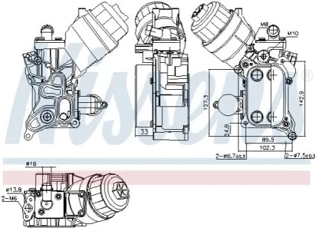 Охолоджувач оливи, моторна олива NISSENS 91355 Купити в Україні