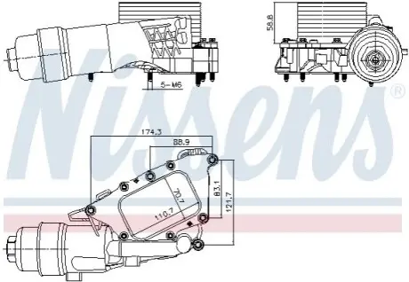 Охолоджувач оливи, моторна олива NISSENS 91385 Купити в Україні